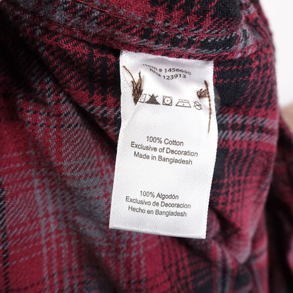 JACHS MFG RED PLAID FLANNEL BUTTON DOWN SHIRT MENS SIZE M MEDIUM - Picture 7 of 7